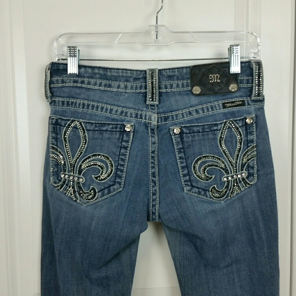 Miss Me Blue Embroidered Boot Cut Jeans